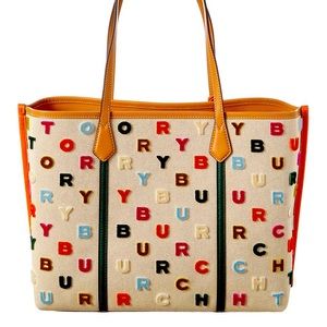 Tory Burch Perry Fil Coupe Compartment Canvas Tote